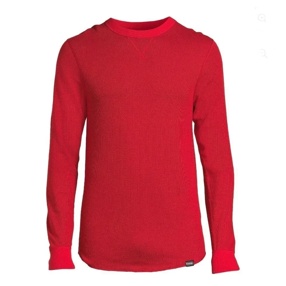 Mens Hanes Originals Raschel Reversible Knit Thermal Top & Bottom Size M